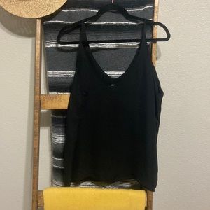 Black chiffon blouse XL